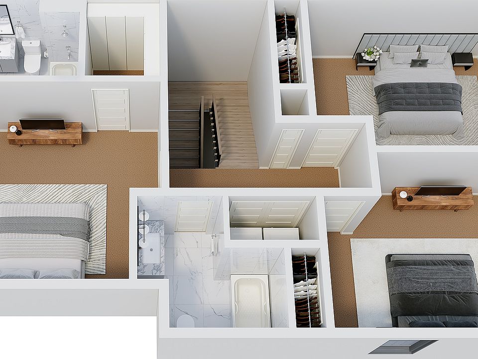 The Summit at Harvey Townhomes - 3 Bedrooms - Floor Plan A - Second Floor