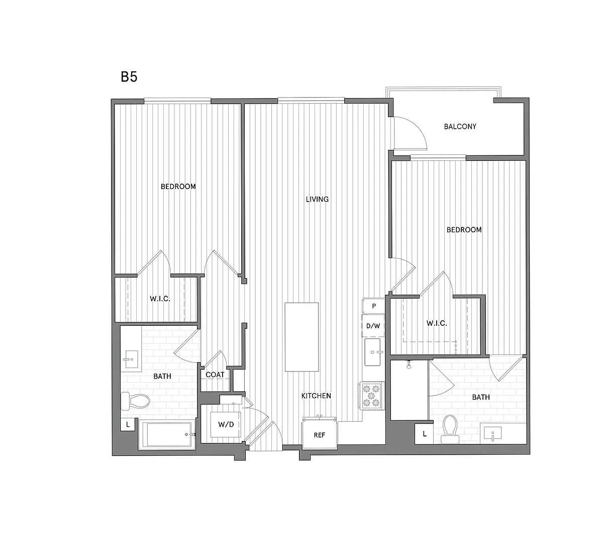 Floor plan 2 BR/2 BA