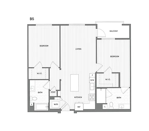 Floor plan 2 BR/2 BA