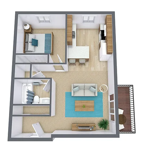 Floor plan One Bedroom 11A
