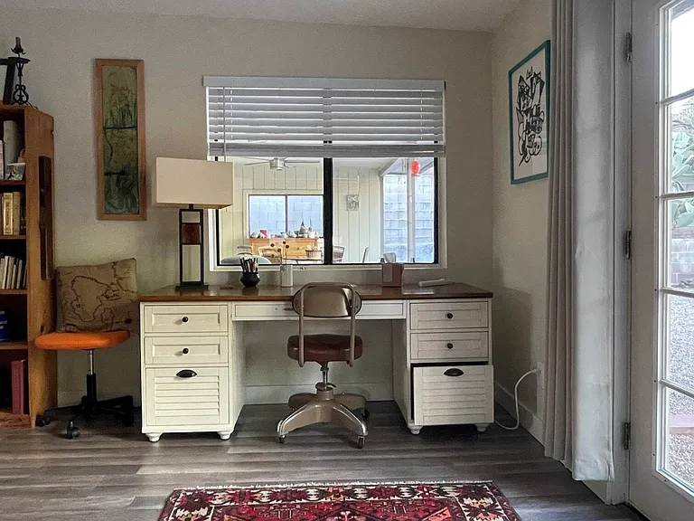 Dining/work room with access to back yard