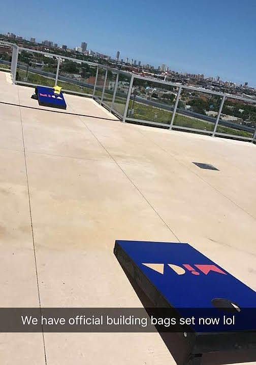 Our rooftop is great for summer fun and socializing with gri