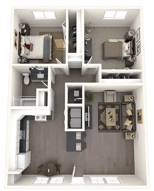 Floor plan Renovated 2x1 without Garage