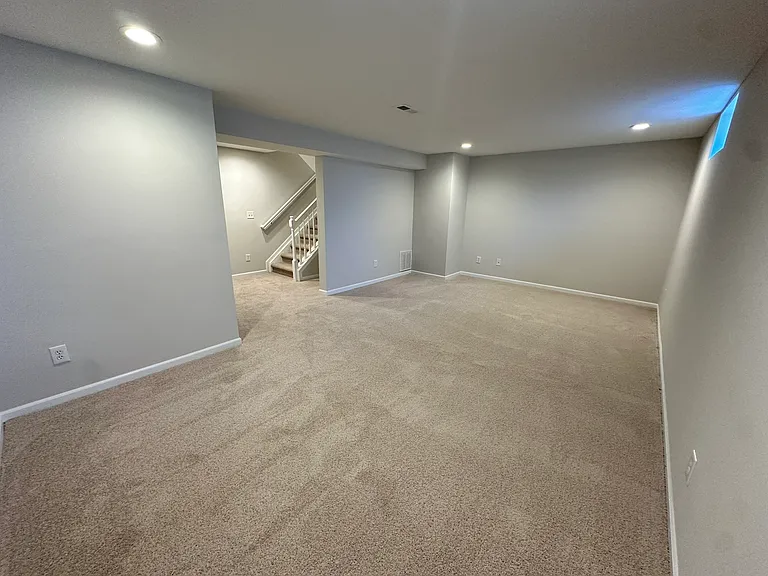 Finished Basement with New Carpet