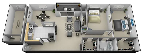 Floor plan 2 Bedroom 1 Bath