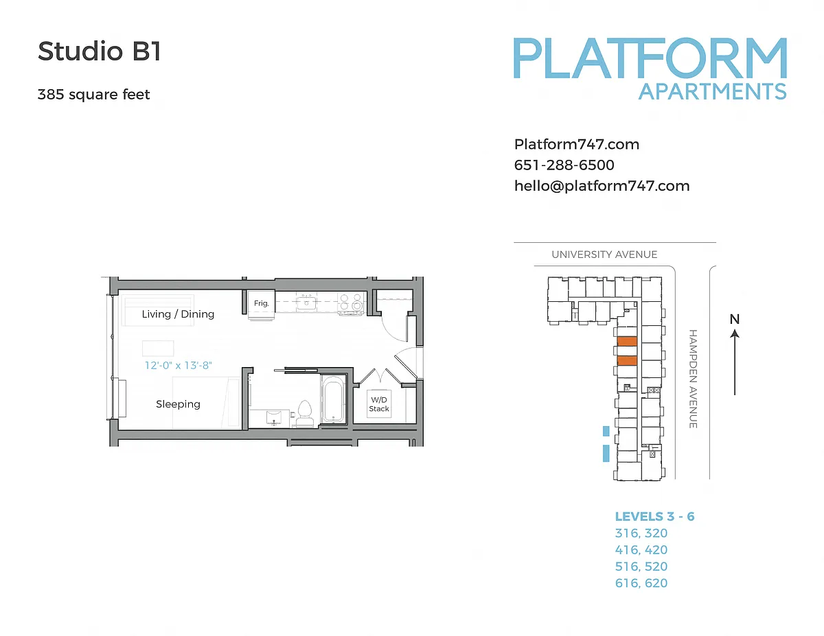 Floor plan Studio B1