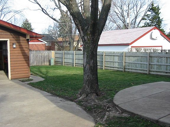 The backyard, from the driveway