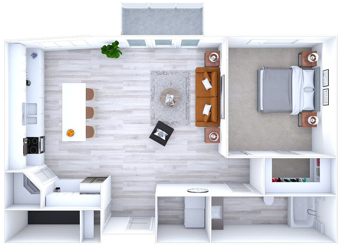 Floor plan The Peace 1x1