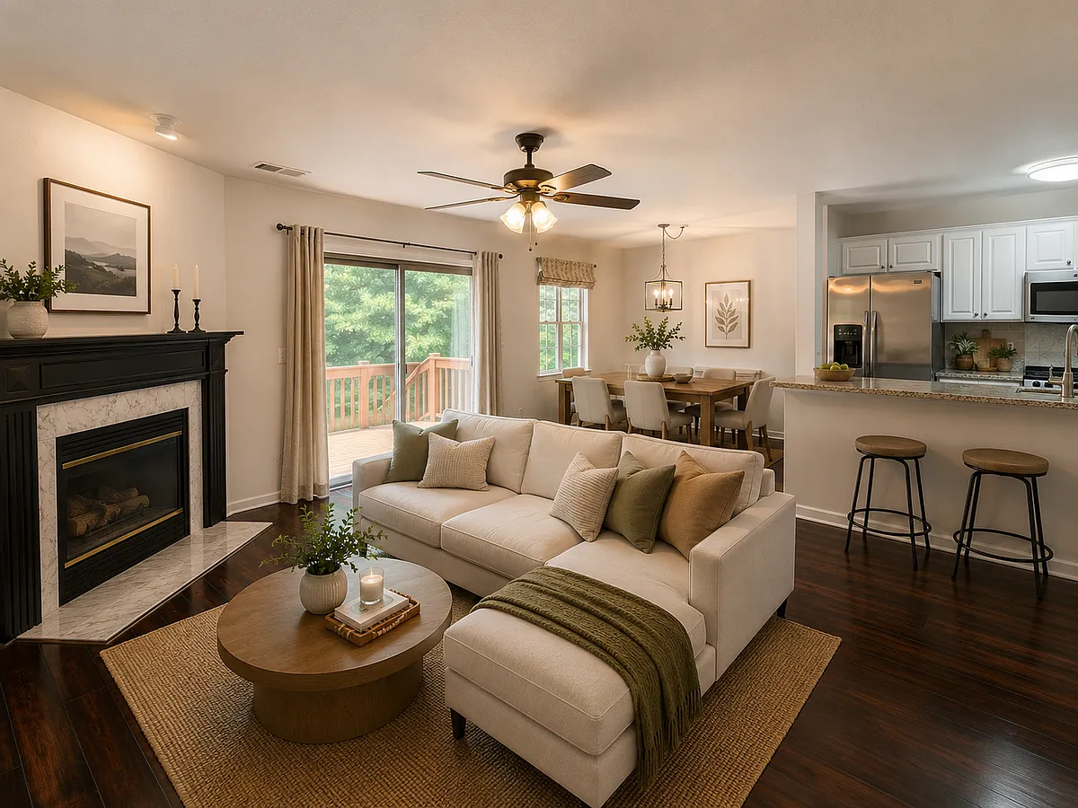 Open living/dining/kitchen area - 830 Lily Ln