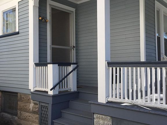 Side entrance and porch.