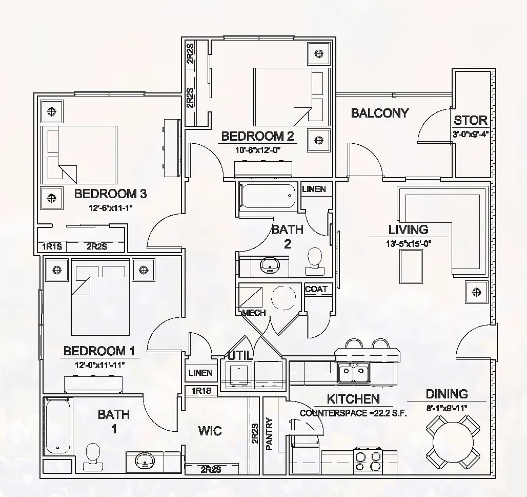 Floor plan 3 X 2