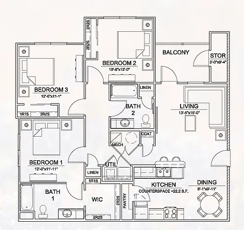 Floor plan 3 X 2