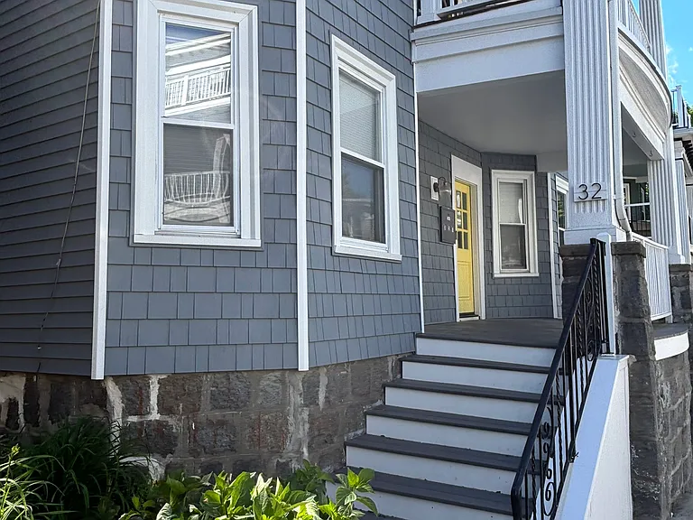 New shared front porch entry