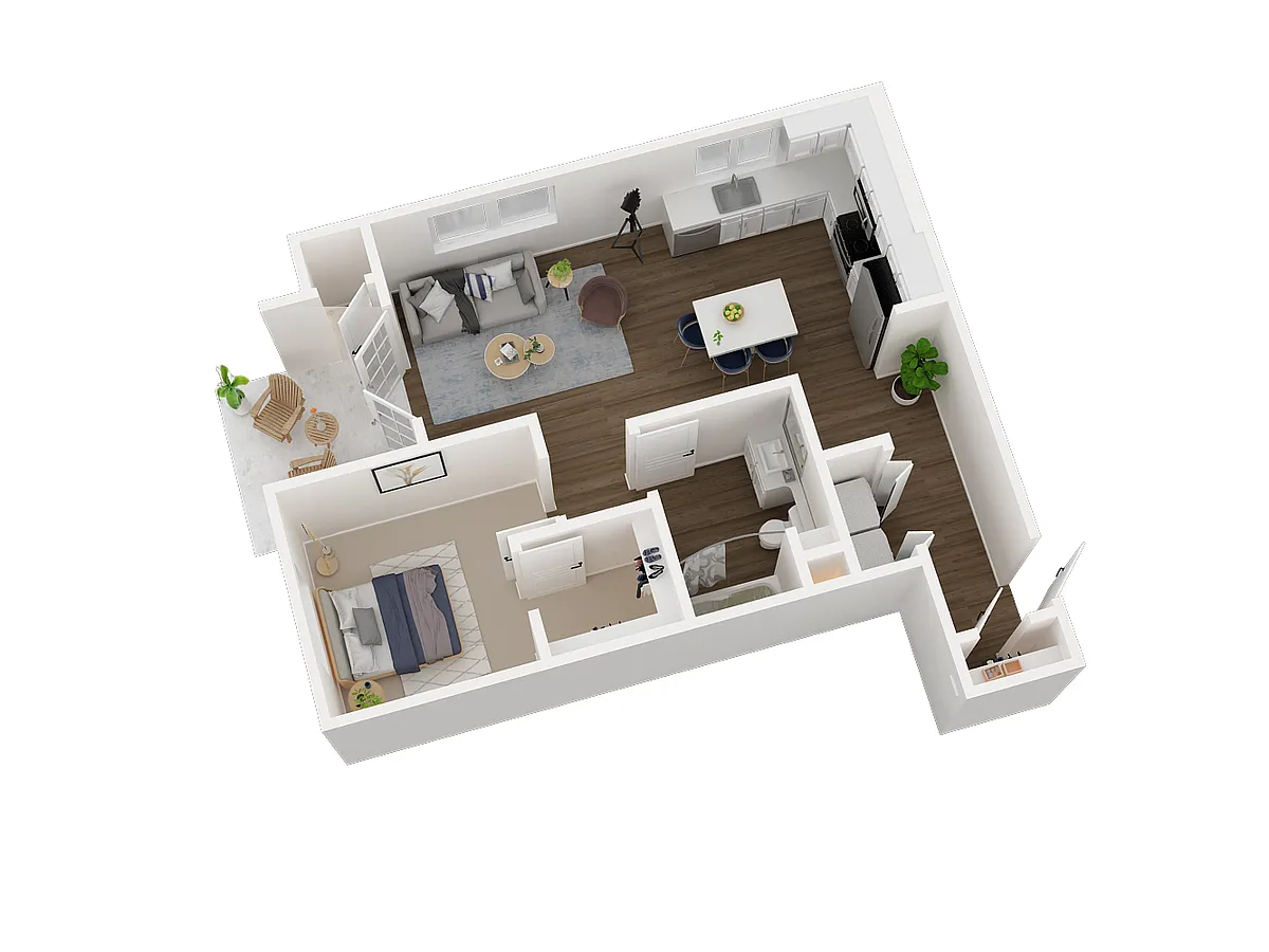 Floor plan 1x1 Cypress
