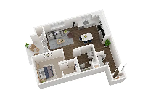 Floor plan 1x1 Cypress
