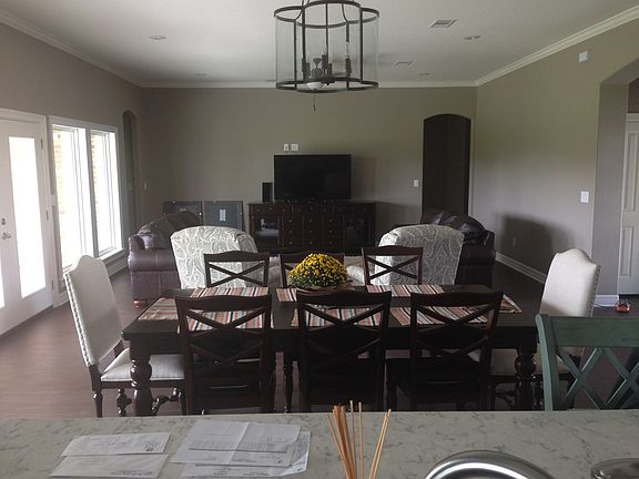 Open dining and living space