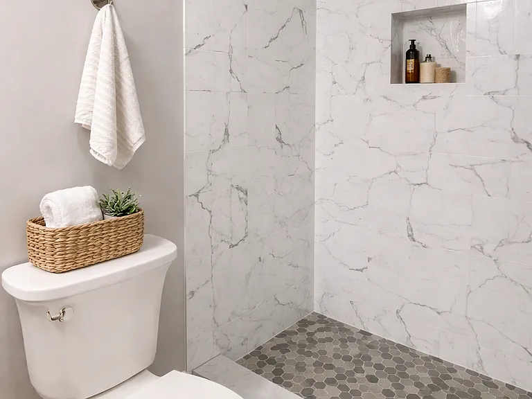 bedroom 2 - ensuite bathroom - toilet and shower