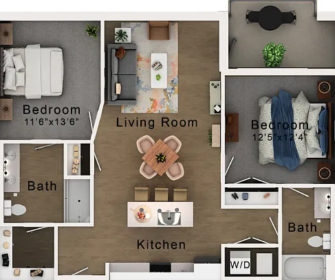 Apartment Home A Floorplan View w/Dimensions Apartment Home A Floorplan View w/Dimensions