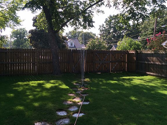Fenced in back yard 