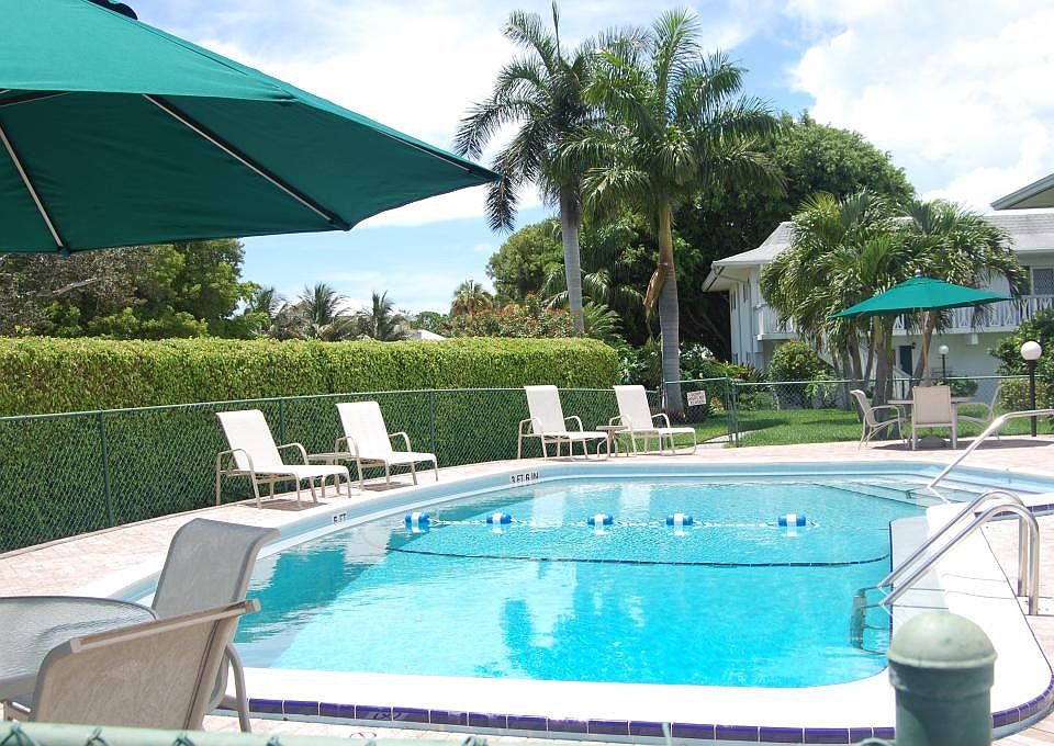 The pool is steps away from the townhouse!