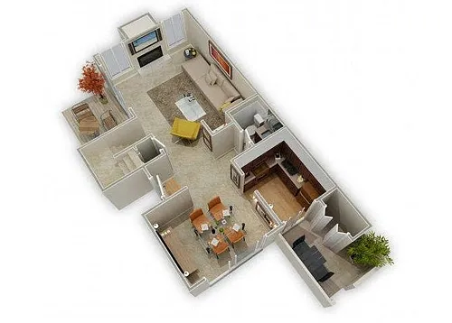 Floor plan Three Bedroom Townhome