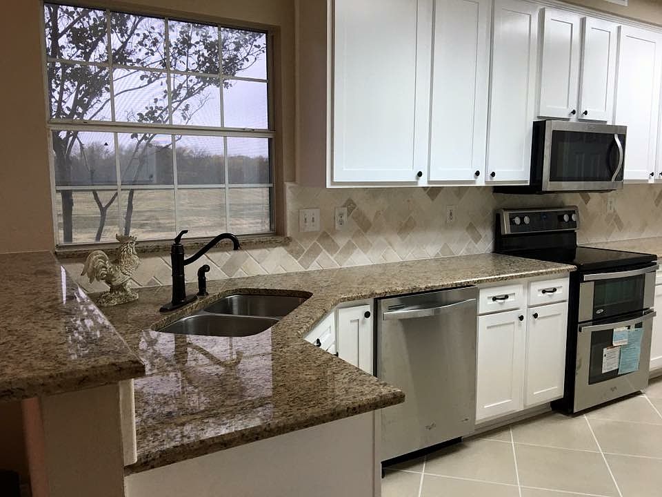 Kitchen with park veiws 
