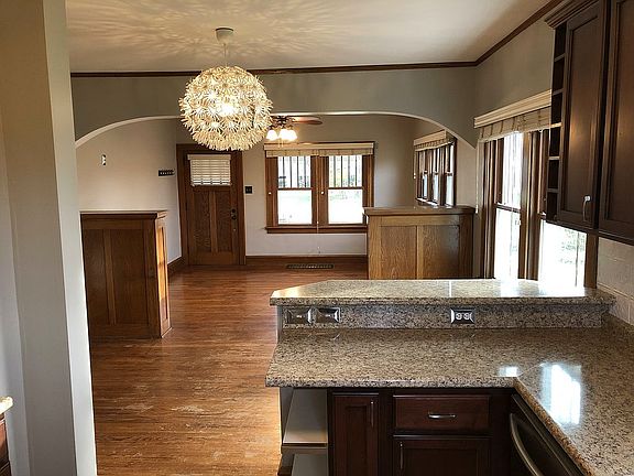 Kitchen, living room, dining
