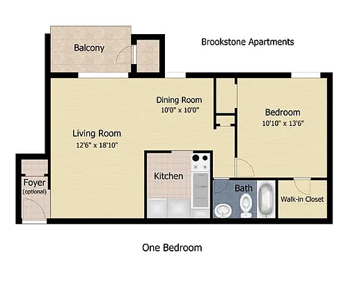 Floor plan 1 Bedroom (B2)