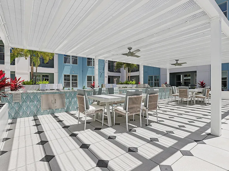 Social Deck with Grilling Stations, TVs, Cabanas, and Bocce Ball