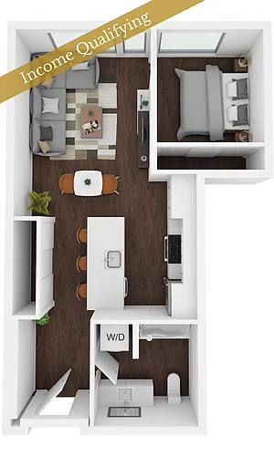 Floor plan 1 Bed/1 Bath MFTE-C10