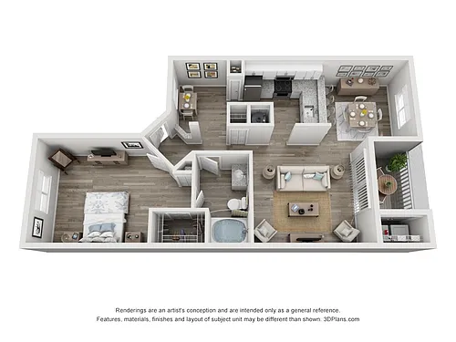 Floor plan One Bedroom - One Bathroom