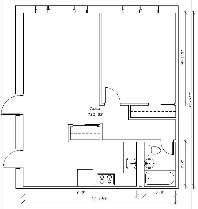 Floor plan 1 Bedroom