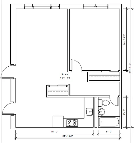 Floor plan 1 Bedroom