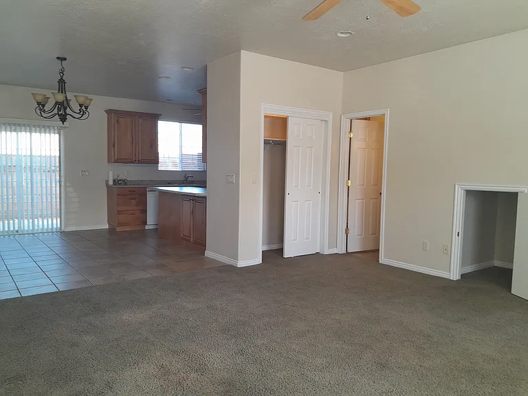 lighted closet, 1/2 bath entrance, storage under stairs door