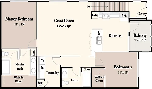 Floor plan The Flats Plan 7 - Upstairs