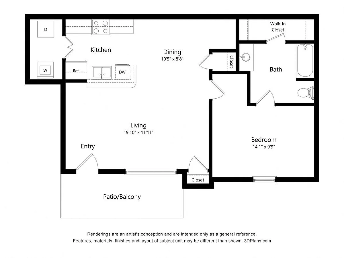 Floor plan One Bedroom