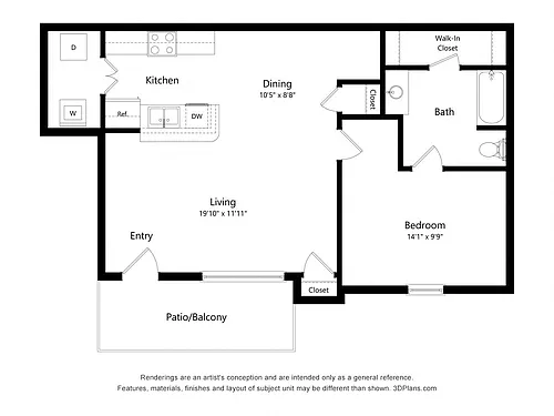 Floor plan One Bedroom