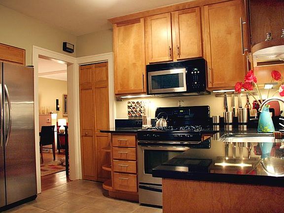 Kitchen with view to living room