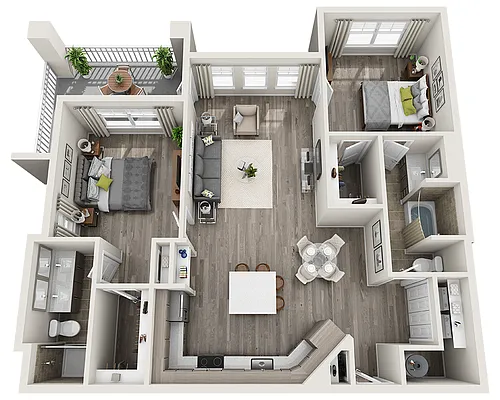Floor plan Two Bedroom B2C