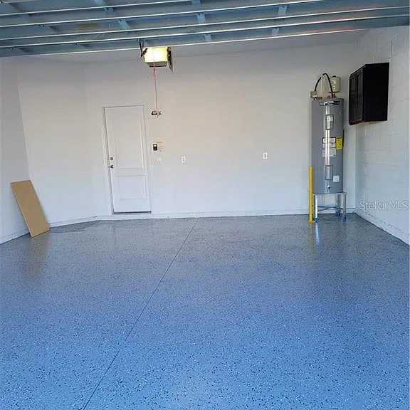 Garage with epoxy floor