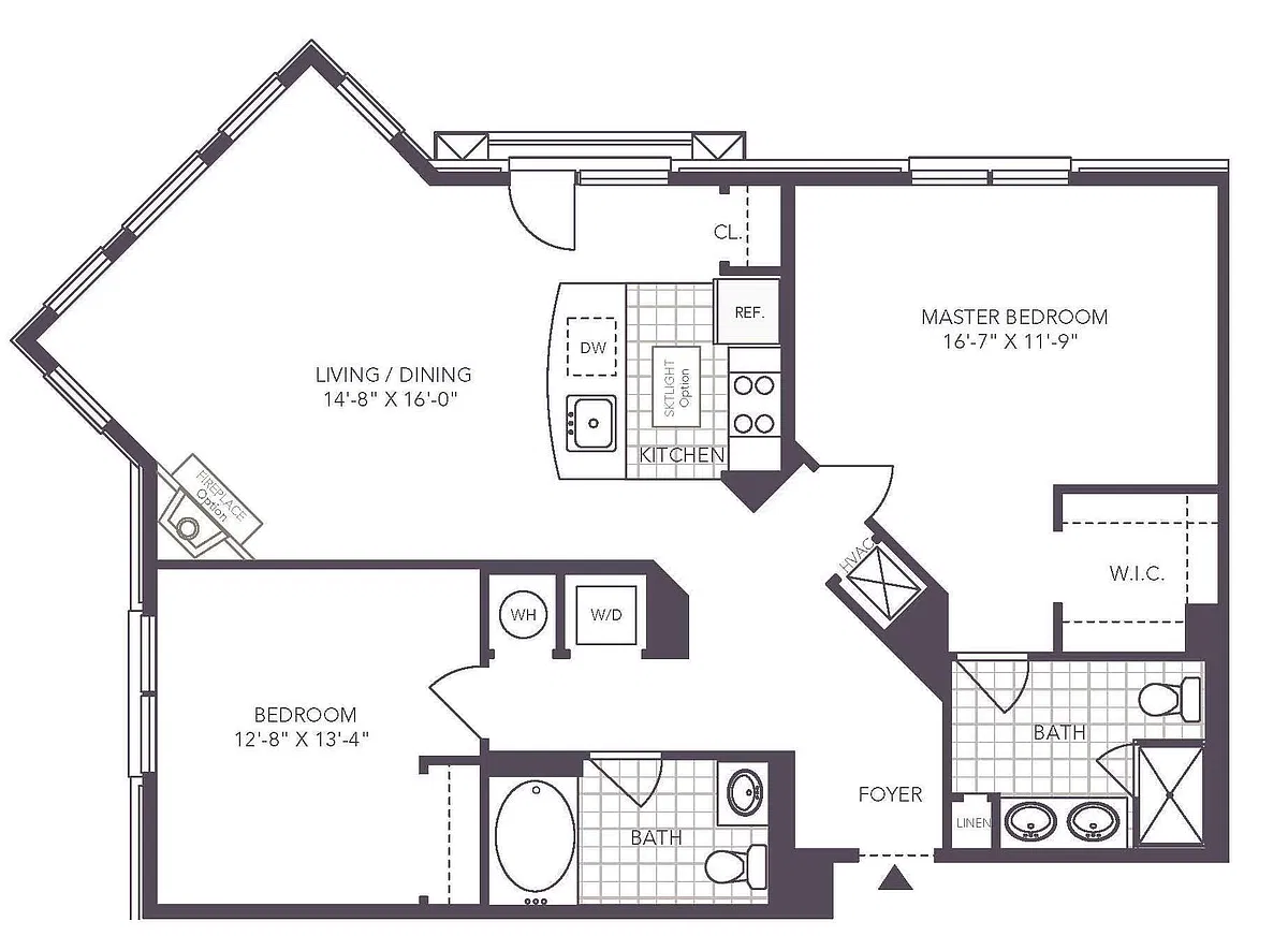 Floor plan 2 Bed/ 2 Bath