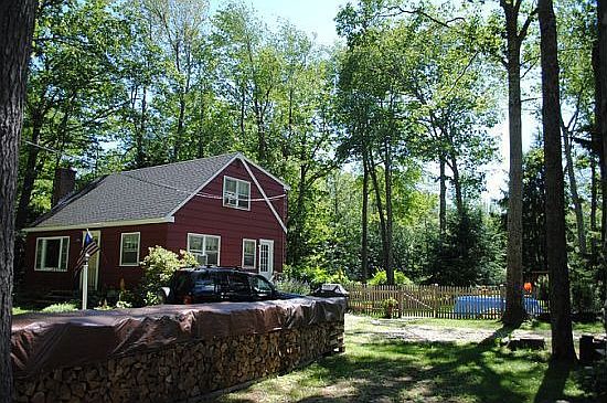 Gorgeous trees give the feel of being tucked away in the woods.