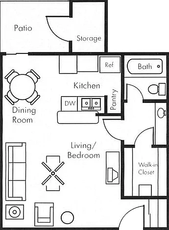 Studio 435 square foot floor plan Studio 435 square foot floor plan