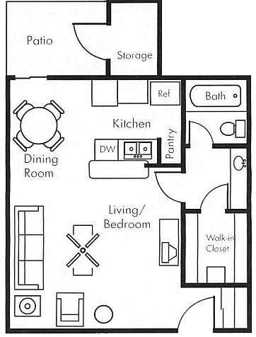 Floor plan Studio (0x1)-patio