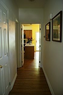 with hardwoods in the front hall