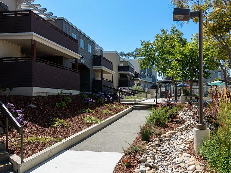Pathway to pool and patio areas