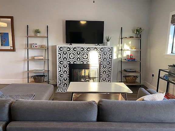 Modern design with fireplace