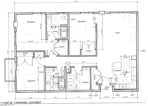 Floor plan 3B/2B/HCA