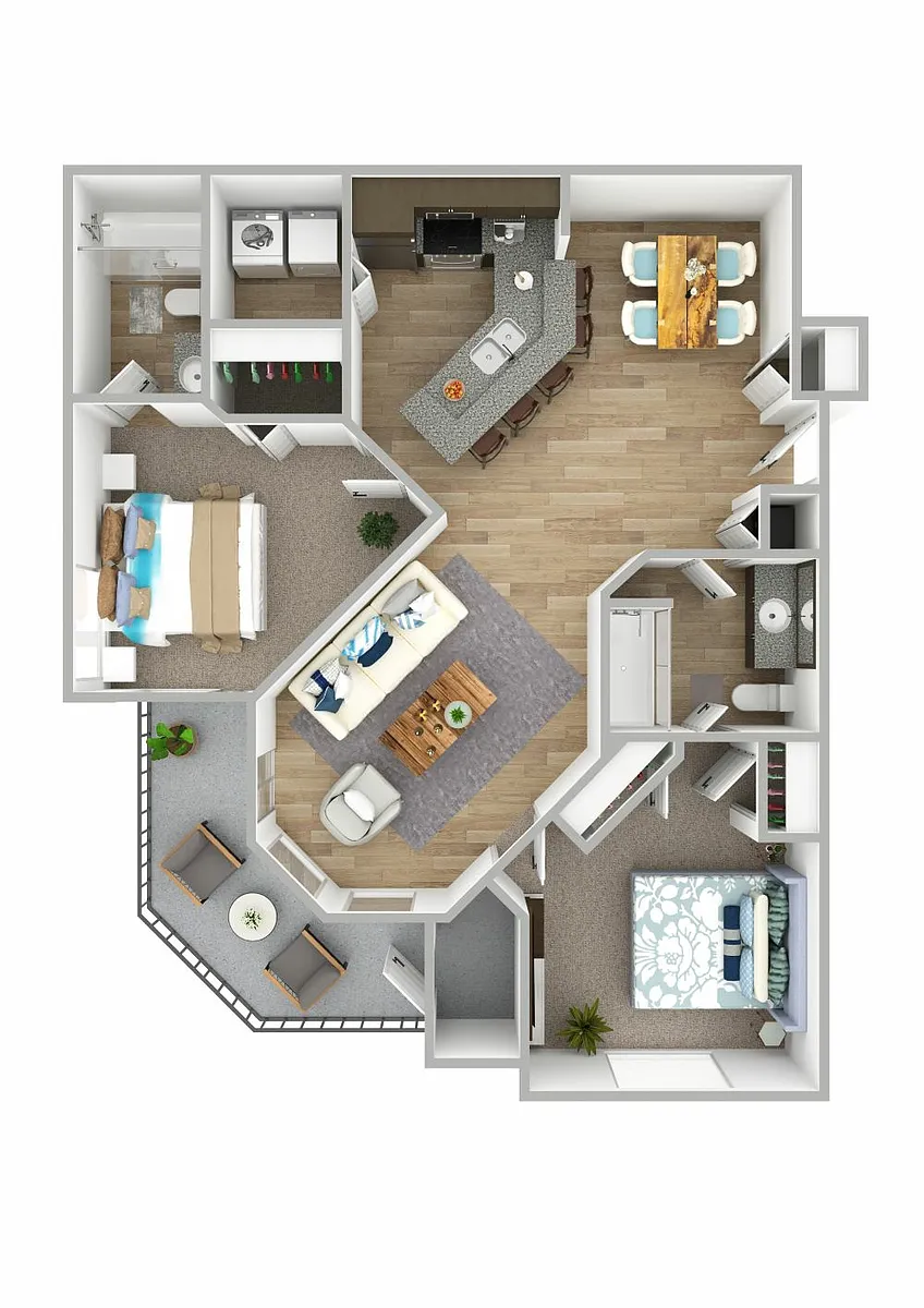 Floor plan B3 - 2 Bedroom, 2 Bathroom