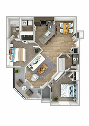 Floor plan B3 - 2 Bedroom, 2 Bathroom